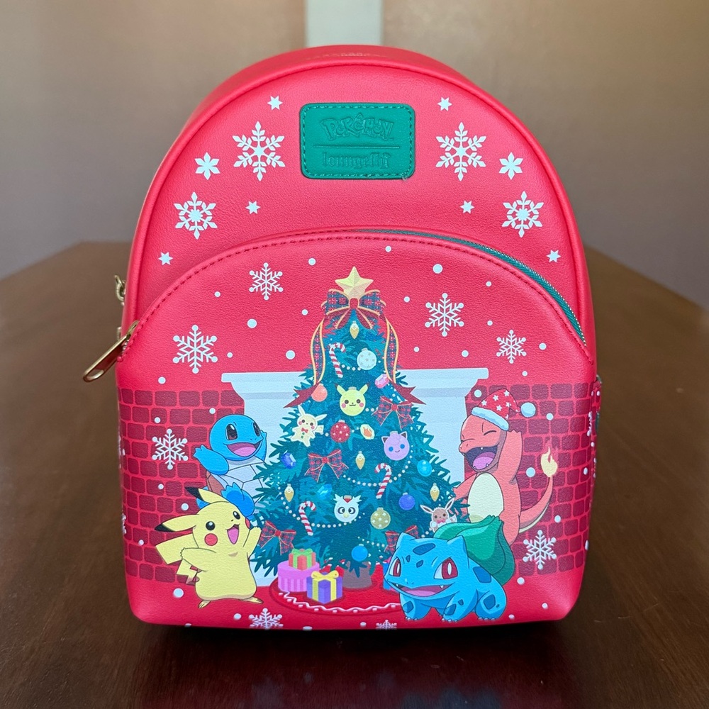 NWT Loungefly Pokémon Christmas Tree Mini Backpack